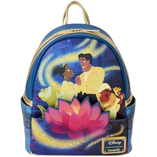 Mini ryggsäck - LOUNGEFLY - 15-årsjubileum - Disney Den prinsessa och grodan - Tiana - Guldig
