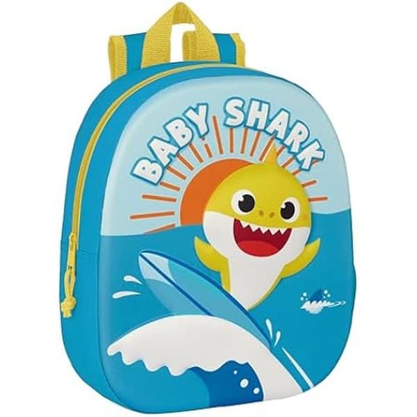 Ryggsäck - SAFTA - Baby Shark - 33 cm - 3D-design - Anpassningsbar till vagn