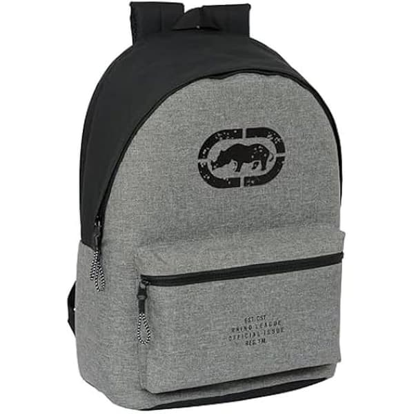 Safta ECKO UNLTD ryggsäck. RHINO - 14.1+usb - Grå/Svart - Återvunnet tyg - 31 x 18 x 44 cm
