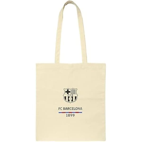 Safta F.C BARCELONA - Tygväska för kvinnor, bekväm och mångsidig, kvalitet och motstånd, 38 x 42 cm, naturlig färg.