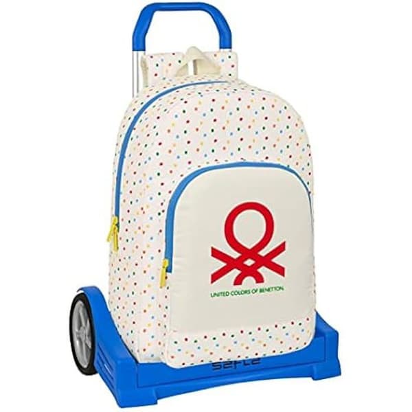 Benetton Topitos skolryggsäck med Evolution vagn - Benvit - SAFTA