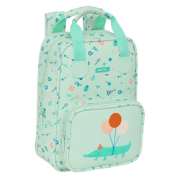 Børnetaske Safta Fiesta Grøn 20 x 28 x 8 cm