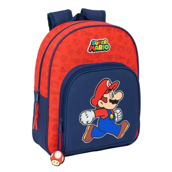 Skoletaske Super Mario Trick Rød Mørkeblå 28 x 34 x 10 cm