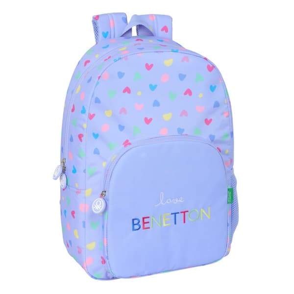 Skolryggsäck Benetton Lila Lila 30 x 46 x 14 cm
