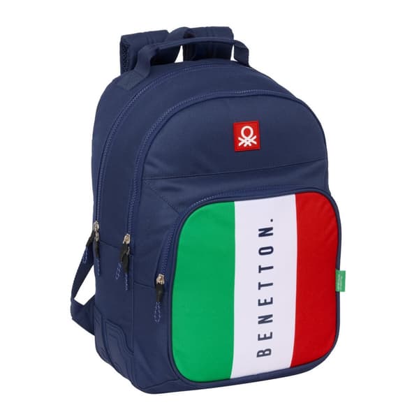 Skolryggsäck Benetton Flag Marinblå 32 x 42 x 15 cm