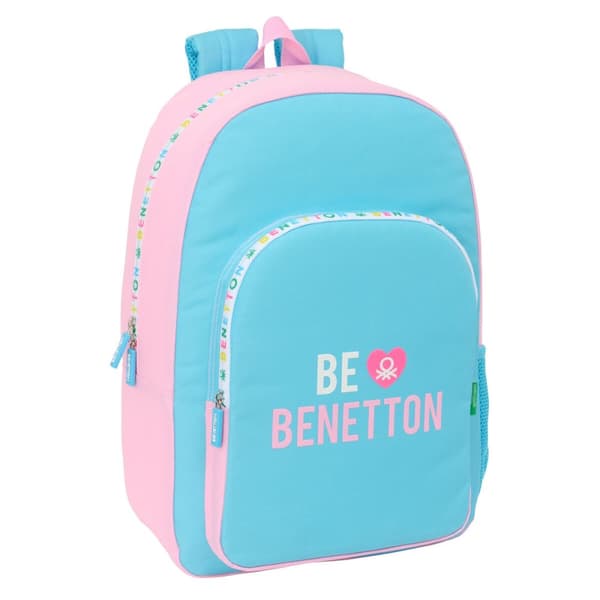 Koululaukku Benetton Unique Pinkki Turkoosi 30 x 46 x 14 cm