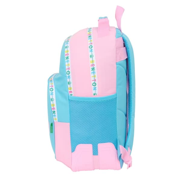 Koululaukku Benetton Unique Pinkki Turkoosi 32 x 42 x 15 cm