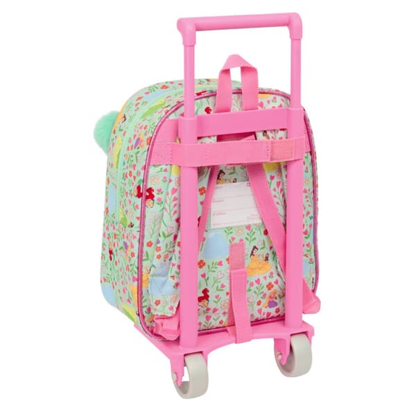 Skolväska med hjul Disney Princess Bloom Grön Rosa 22 x 27 x 10 cm