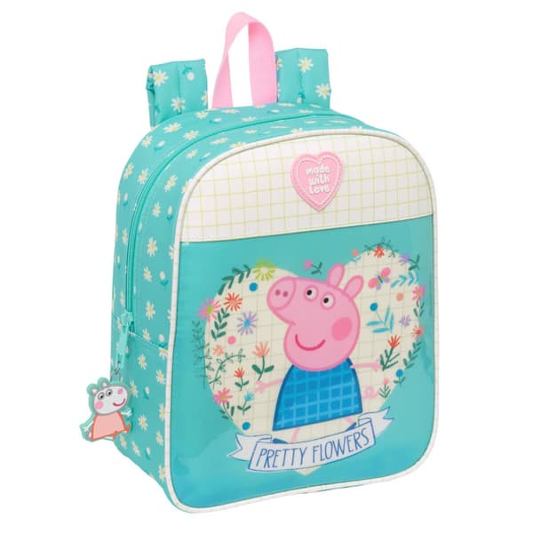 Barnryggsäck Peppa Pig Pretty flowers Gul Mint 22 x 27 x 10 cm