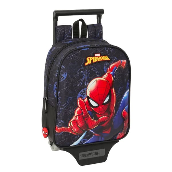 Reppu pyörillä Spider-Man Attack Musta 22 x 27 x 10 cm
