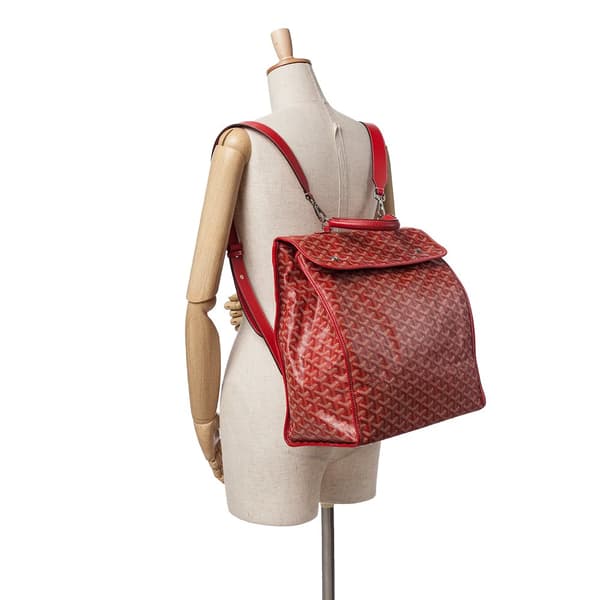 Pre-owned Goyard Goyardine Saint Leger Backpack Red