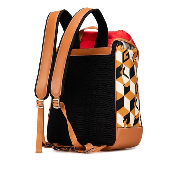 Pre-owned Gucci Dans LeVert GG Nylon Rabbit Backpack Brown