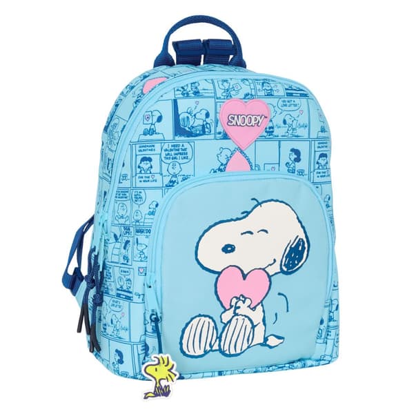 Ryggsäck Casual Snoopy Love Ljusblå 25 x 30 x 13 cm