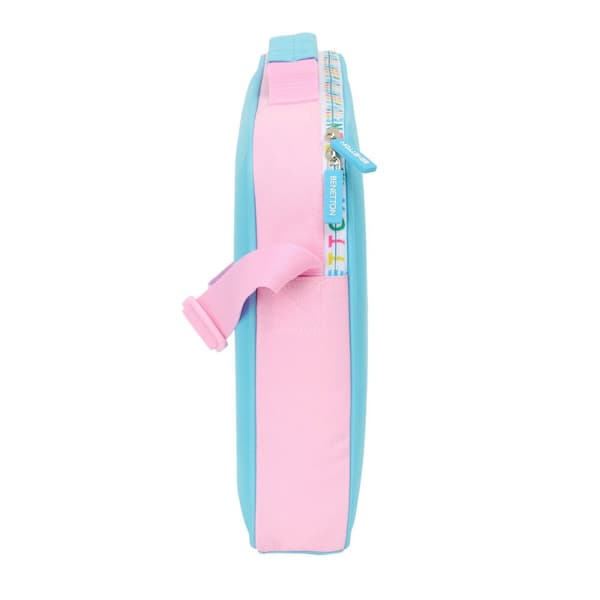 Skole skoletaske Benetton Unique Pink Turkisblå 38 x 28 x 6 cm