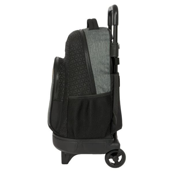 Skolerygsæk med Hjul BlackFit8 Old school Sort Grå 33 x 45 x 22 cm