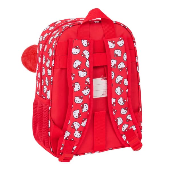 Skoletaske Hello Kitty Iconic Hvid Rød 26 x 34 x 11 cm