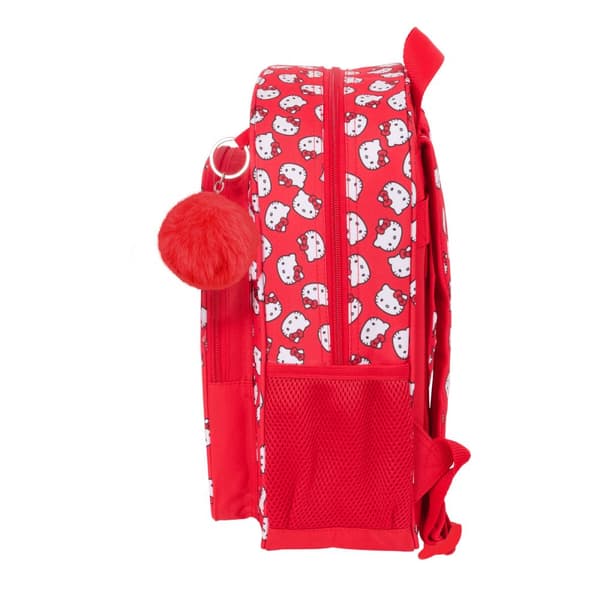 Skoletaske Hello Kitty Iconic Hvid Rød 26 x 34 x 11 cm