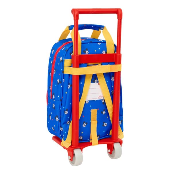 Skolerygsæk med Hjul Mickey Mouse Clubhouse Good day Blå 20 x 28 x 8 cm