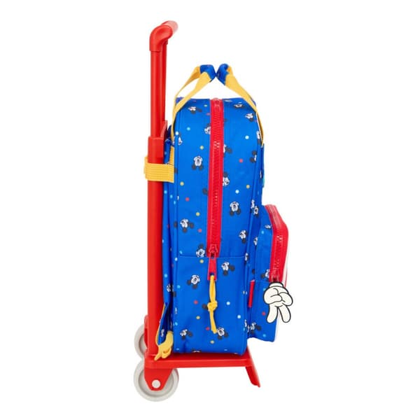 Skolerygsæk med Hjul Mickey Mouse Clubhouse Good day Blå 20 x 28 x 8 cm