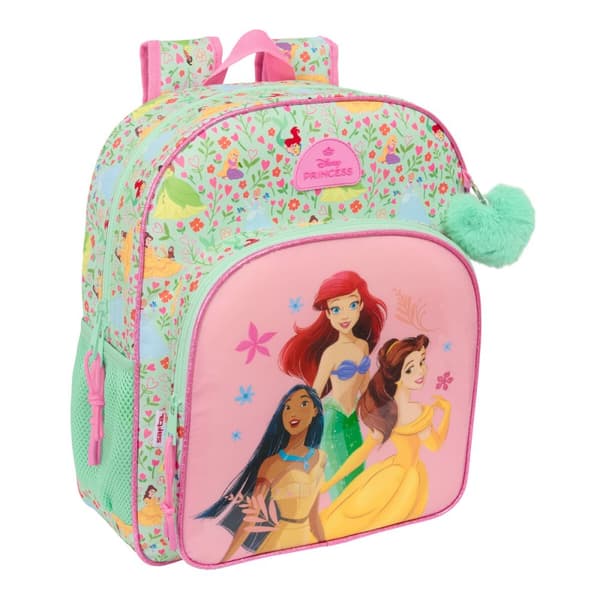 Koululaukku Disney Princess Bloom Vihreä Pinkki 32 x 38 x 12 cm