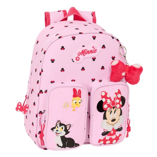 Skolryggsäck Minnie Mouse Naive Rosa 28 x 34 x 10 cm
