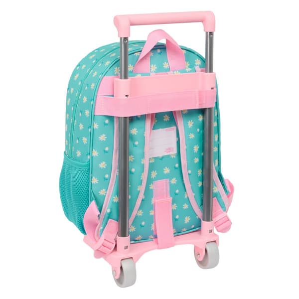 Skolväska med hjul Peppa Pig Pretty flowers Gul Mint 26 x 11 x 67 cm 26 x 34 x 11 cm