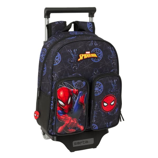 Skolväska med hjul Spider-Man Attack Svart 27 x 33 x 10 cm