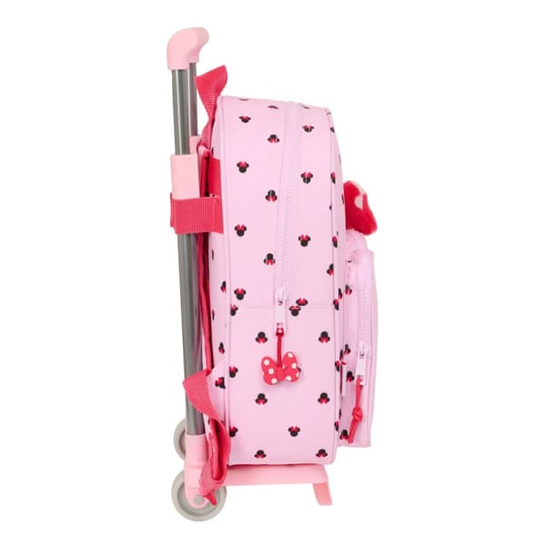 Skolväska med hjul Minnie Mouse Naive Rosa 28 x 34 x 10 cm