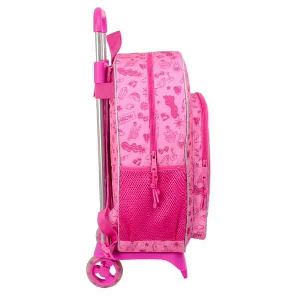 Skoleryggsekk med Hjul Rainbow High Shine Flerfarget 33 x 42 x 14 cm
