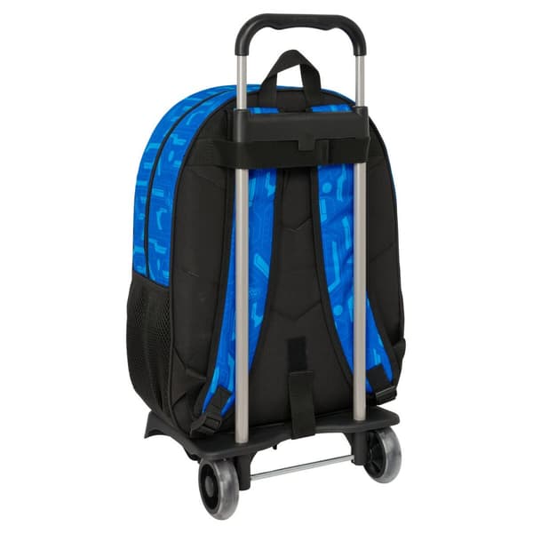 Skoleryggsekk med Hjul Hot Wheels Let's race Blå Svart 33 x 42 x 14 cm