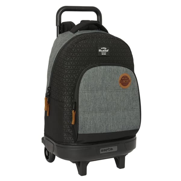Skoleryggsekk med Hjul BlackFit8 Old school Svart Grå 33 x 45 x 22 cm