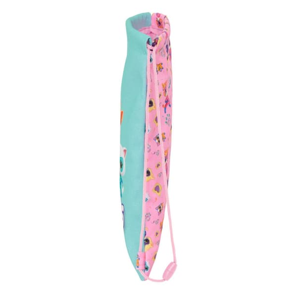 Ryggsekk med Stringer SuperKitties Rosa Turkis 26 x 34 x 1 cm