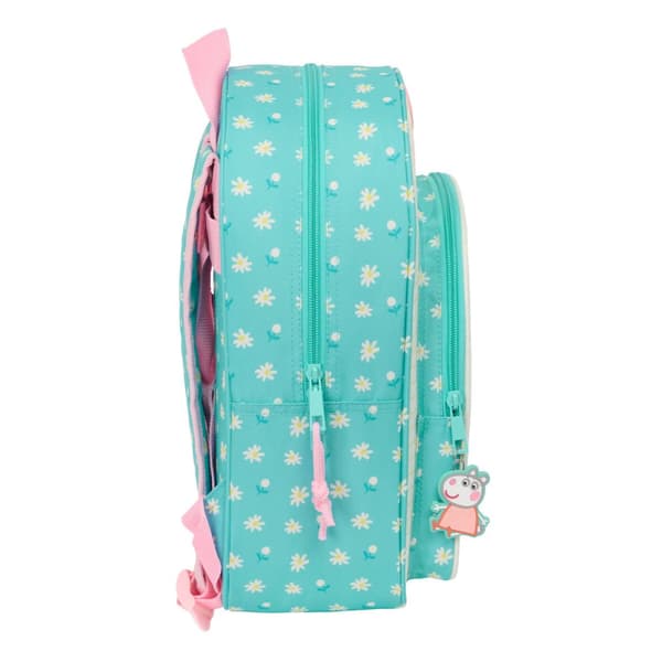 Koululaukku Peppa Pig Pretty flowers Keltainen Mintunvihreä 26 x 34 x 11 cm