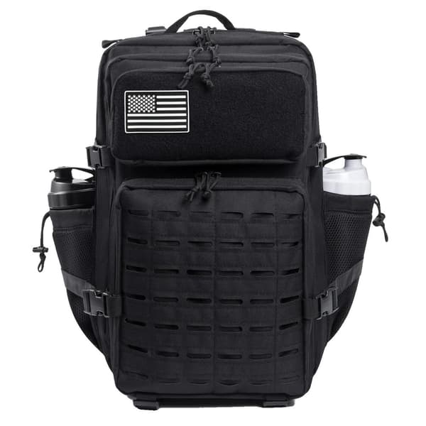 Taktisk Militär Ryggsäck, 45L Kapacitet, Hållbart Polyester Material,45L Svart