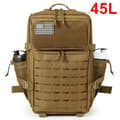 Miniatyrbild 2 av 2: Taktisk Militär Ryggsäck, 45L Kapacitet, Hållbart Polyester Material,45L Khaki