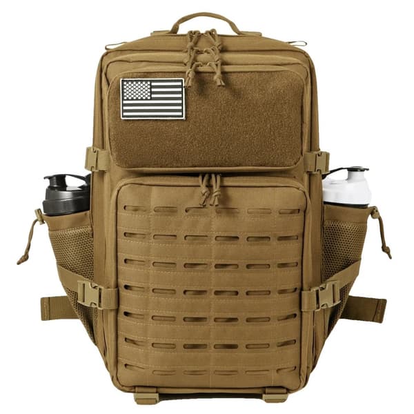 Taktisk Militär Ryggsäck, 45L Kapacitet, Hållbart Polyester Material,45L Khaki