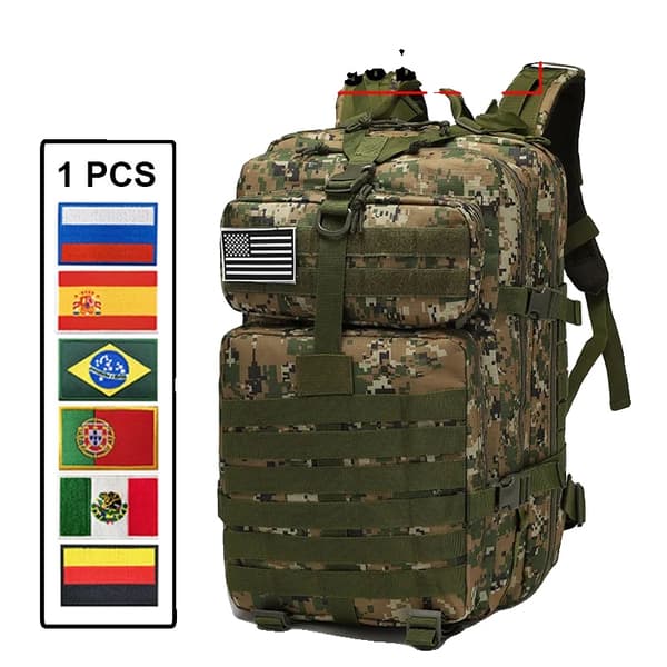Multifunktionel Militær Vandrebags, 50L Kapacitet, Holdbart 900D Nylon,50L Jungle Digital