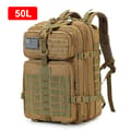 Miniatyrbillede 2 af 2: Stort kapacitet taktisk rygsæk, vandtæt 1000D nylon, komfortabel pasform,Khaki (50L)