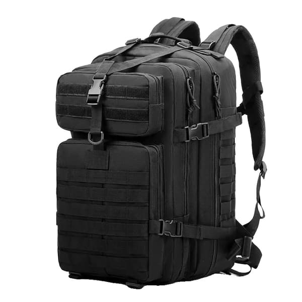 Stort kapacitet taktisk rygsæk, vandtæt 1000D nylon, komfortabel pasform,Sort (50L)