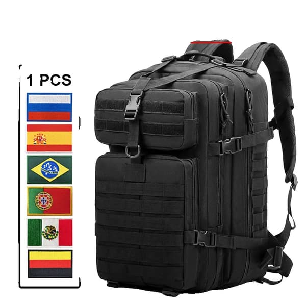 Multifunktionel Militær Vandrebags, 50L Kapacitet, Holdbart 900D Nylon,50L Sort