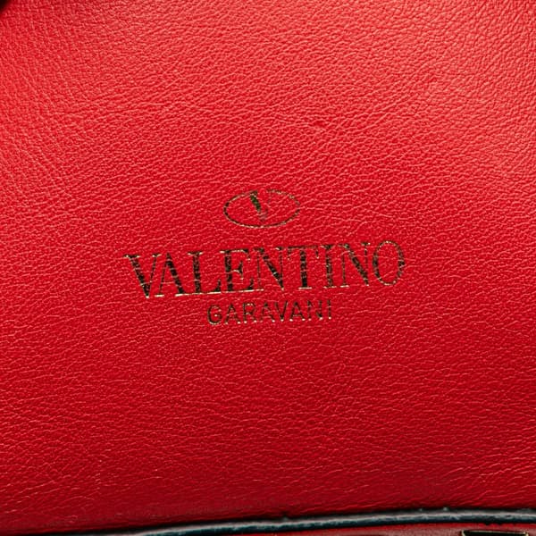 Pre-owned Valentino Mini Calfskin Rockstud Backpack Red