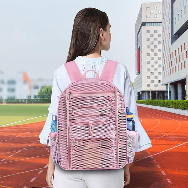 Stor rygsæk i mesh - Pink