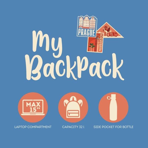 Legami - BPK0008 - Min Ryggsäck, Zaino Mon Sac à Dos Unisex Barn, Resestickers, Standard