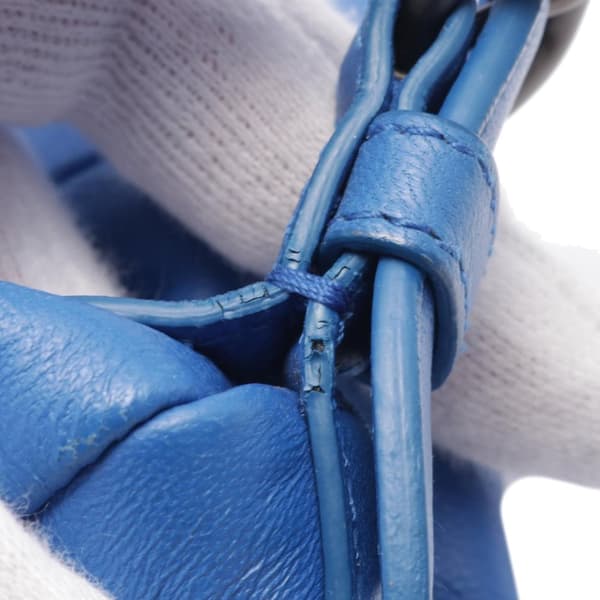 Pre-owned Bottega Veneta Leather Intrecciato Backpack Blue