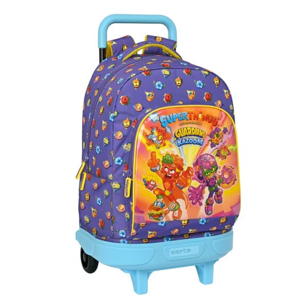 Skoleryggsekk med Hjul SuperThings Guardians of Kazoom Lilla Gul (33 x 45 x 22 cm)