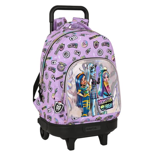 Skoleryggsekk med Hjul Monster High Best boos Syrin 33 X 45 X 22 cm
