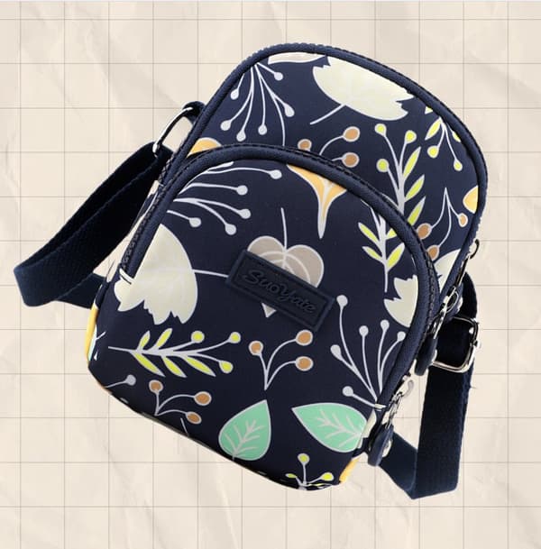 INF Stilfuld Nylon Crossbody Telefon Taske med Flere Lommer