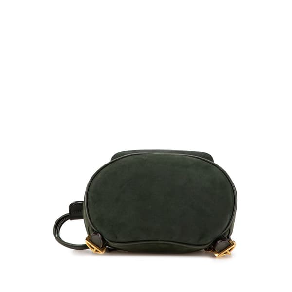 Pre-owned Ferragamo Vara Suede Backpack Green