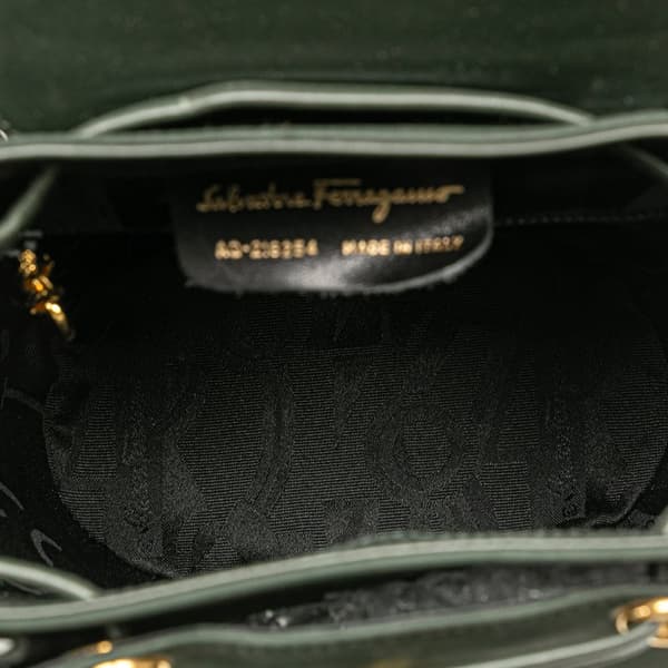 Pre-owned Ferragamo Vara Suede Backpack Green