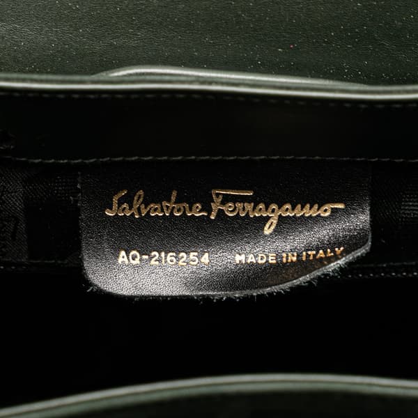 Pre-owned Ferragamo Vara Suede Backpack Green